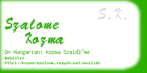 szalome kozma business card